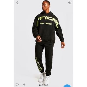 BoohooMAN hooded track set.